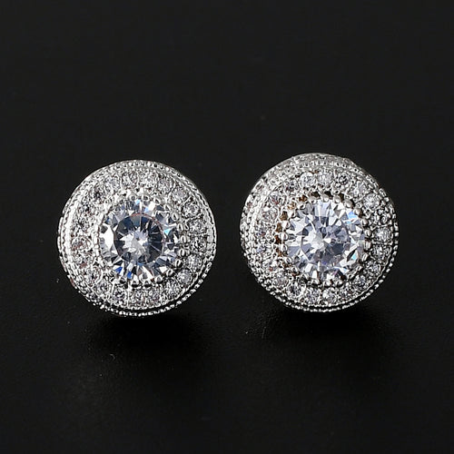 10mm Premium Silver Halo Earrings